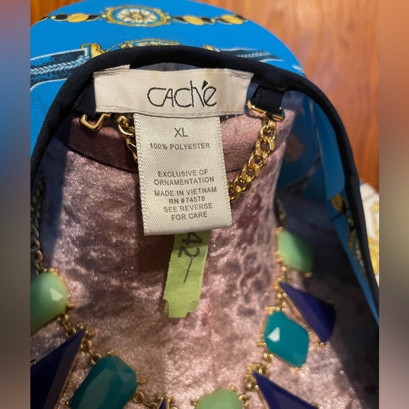 CACHÉ blue & white nautical chain print jacket L - Picture 6 of 9